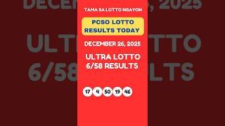 Ultra Lotto 658 Draw Results Today December 26, 2025