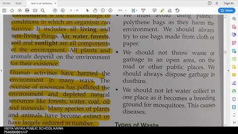 class 5 sst chapter 11 Saving the environment part 1