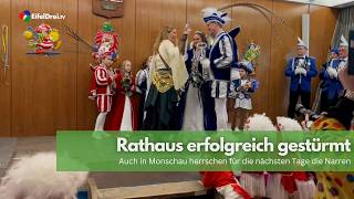 #EifelDreiTV #Aktuell 🎉🏛️ **Rathaussturm in Monschau!** 🏛️🎉