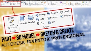 AUTODESK INVENTOR EVERY BUTTON EXPLAINED! Part  3D Model  Sketch & Create panels