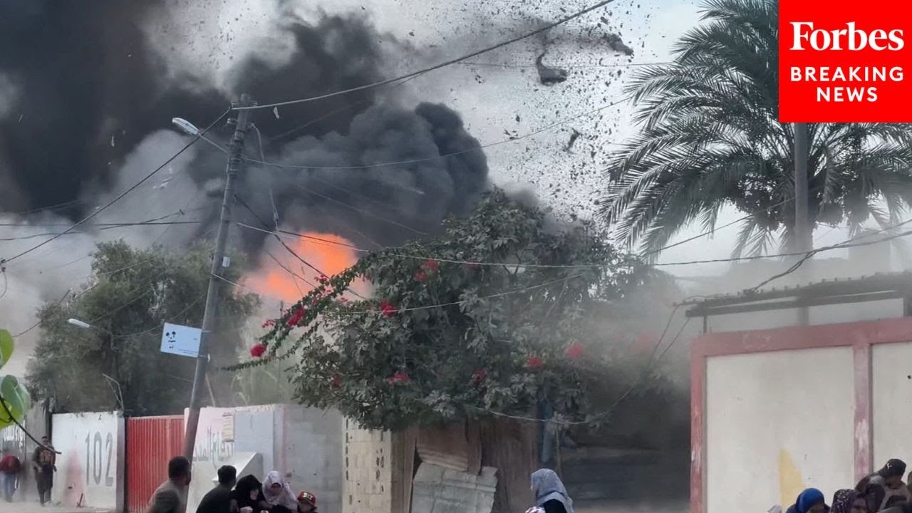 Watch The Moment An Israeli Airstrike Hits Deir Al Balah, Gaza