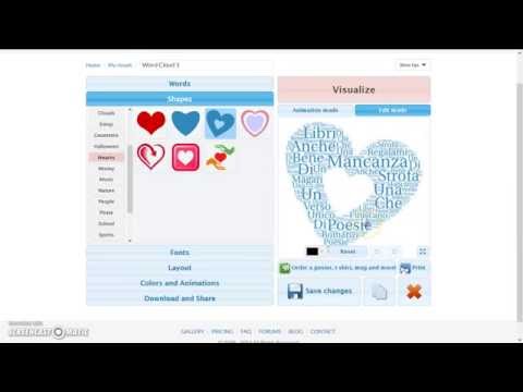 Costruisci la tua nuvola di parole con wordart -  in 3 minuti