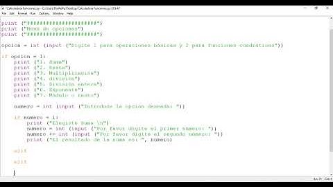 CALCULADORA DE OPERACIONES BÁSICAS Y FUNCIONES CUADRÁTICAS EN PYTHON 3 9