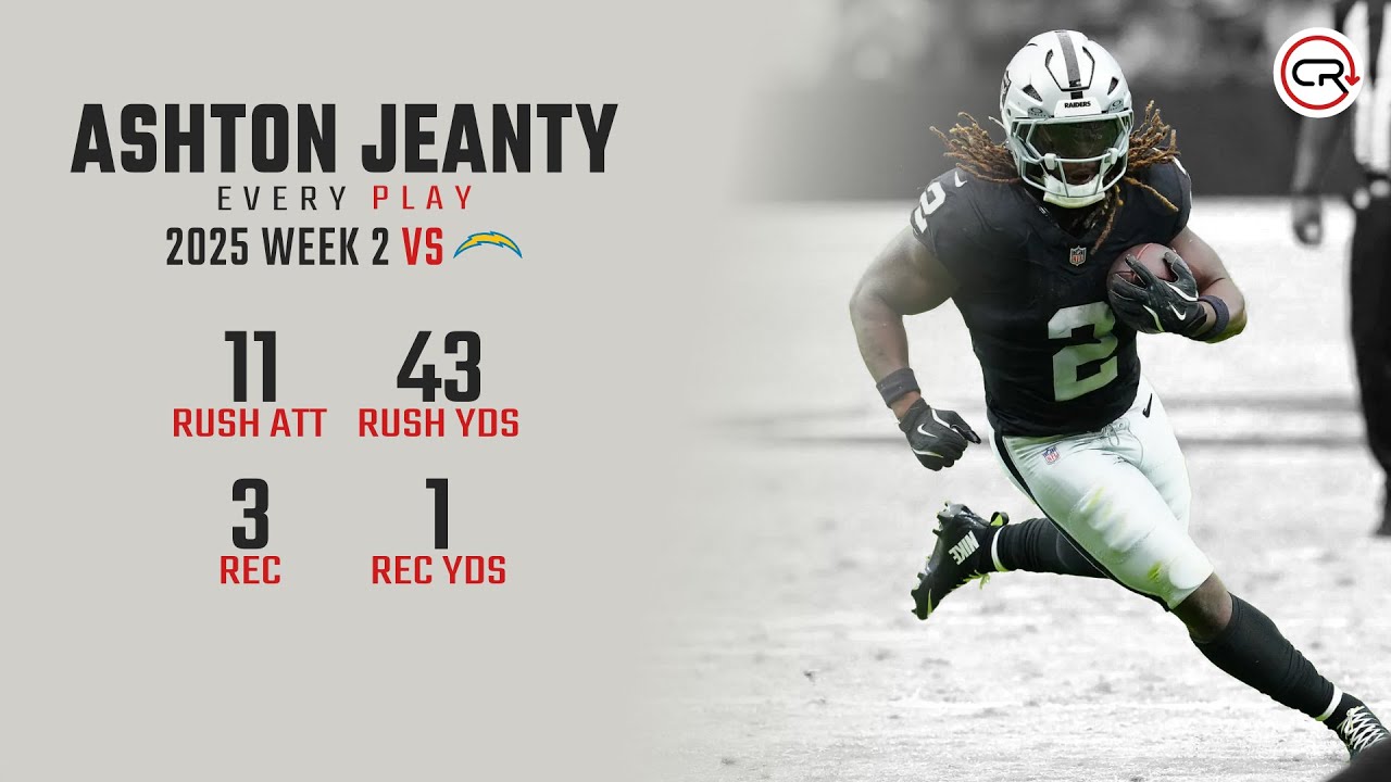 Ashton Jeanty Week 2 Highlights | Every Run, Target, and Catch vs Chargers