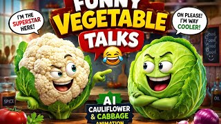 Funny Vegetable Talks 🤣 |Cauliflower and Cabbage Animation