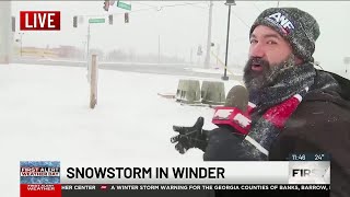 First Alert Weather: Experiencing rare snowfall in Georgia