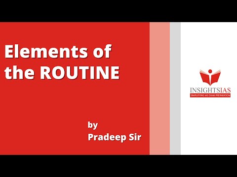 Elements of Routine of an aspirant | Pradeep Sir, Faculty @INSIGHTS IAS​