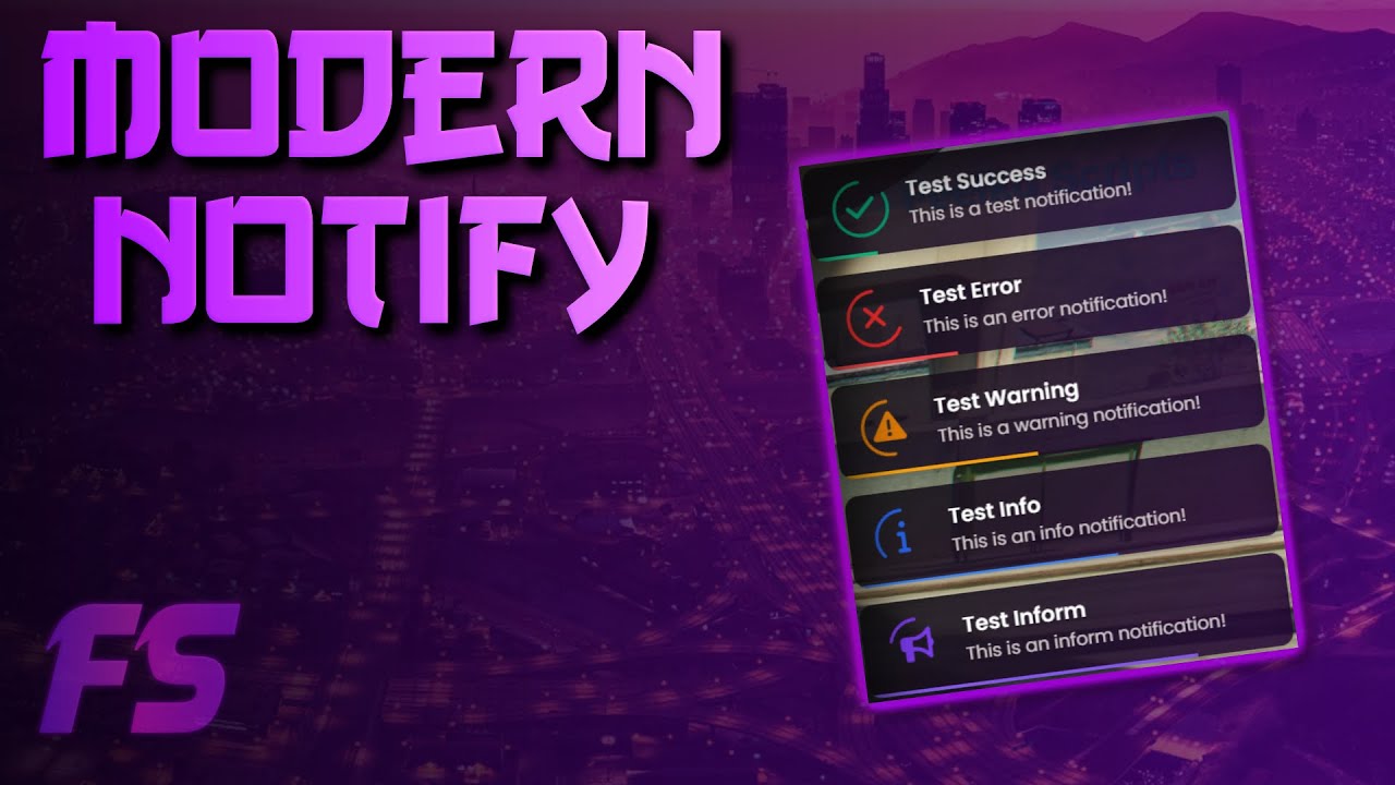[ESX/QBCORE] FS - Modern Notify | FiveM
