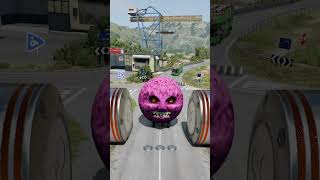 Capsule Bus, Moon Car vs Hydraulic Crash #beamng #shorts #kidsgamertech screenshot 1