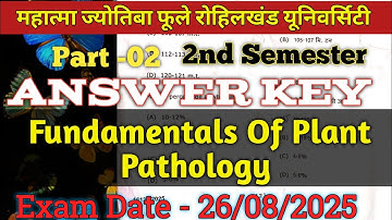 Answer Key 🗝️| Part-02 Fundamentals Of Plant Pathology Bsc Agriculture 2nd Semester #mjpru_paper 