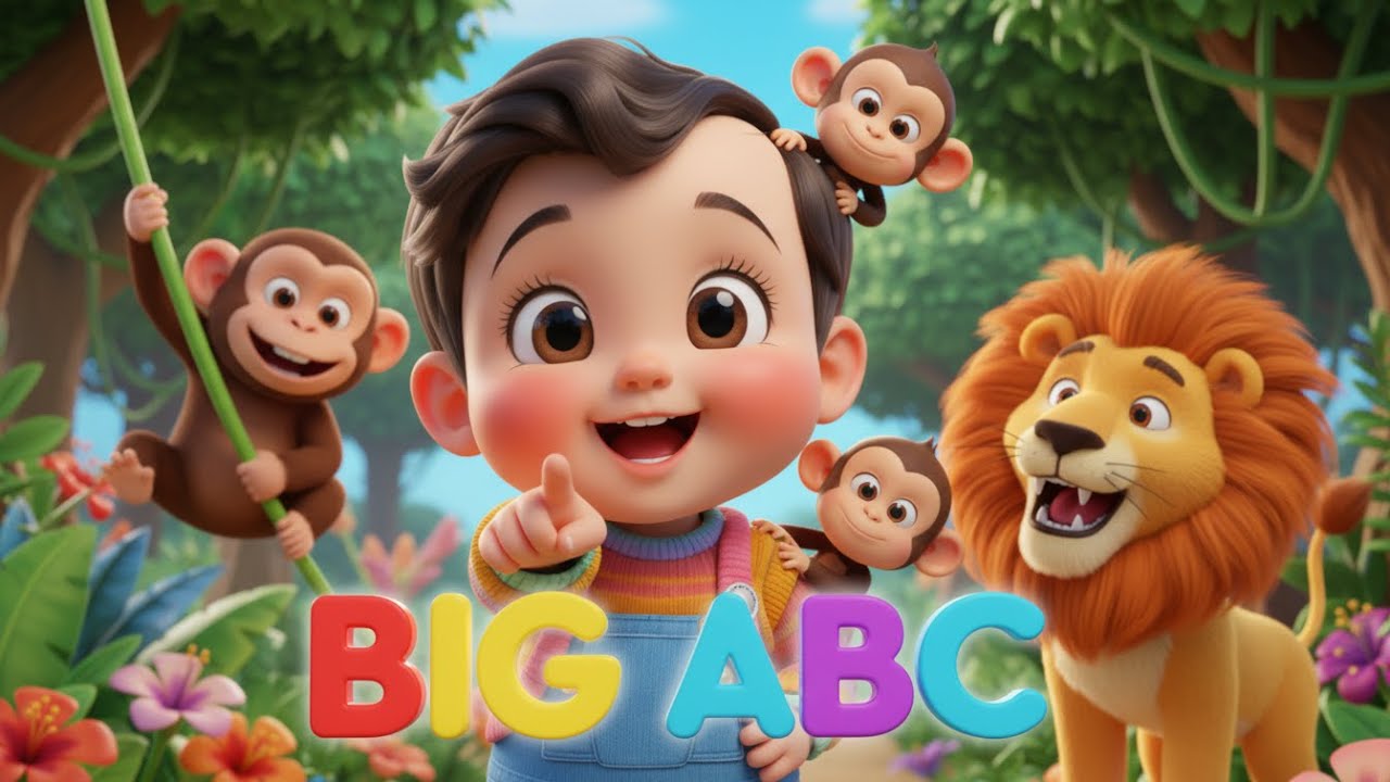 Песенка про животных джунглей и алфавит 🐵🌴🎵 | Детские стишки и песенки для малышей | Детская песе...