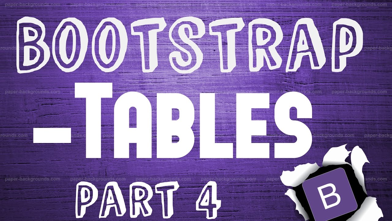 Bootstrap for Beginner-Tables: Part 4 - YouTube