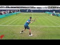 Kevin anderson training for wimbledon  court level view