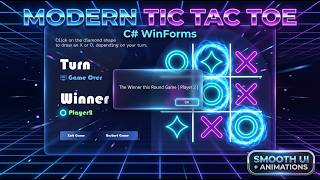MindGrid 🎮 | Modern Tic Tac Toe in C# WinForms