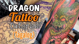 HALFSLEEVE DRAGON TATTOO TUTORIAL (tagalog)