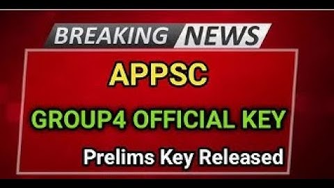 APPSC Group 4 Screening Test Official(Initial) Key