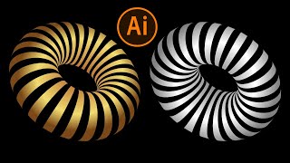 How to Create 3D Striped Rings in Adobe Illustrator | Tutorial