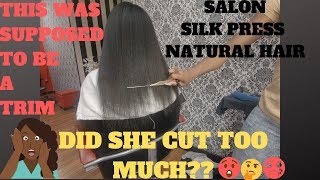 Natural Hair Silk Press: My Trim Became A Haircut! (Why did she cut so much)