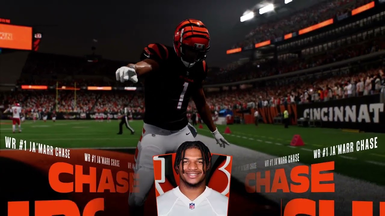 Madden 26 Joe Burrow to Ja'Marr Chase for a 93 yd TD reception against Kansas City
