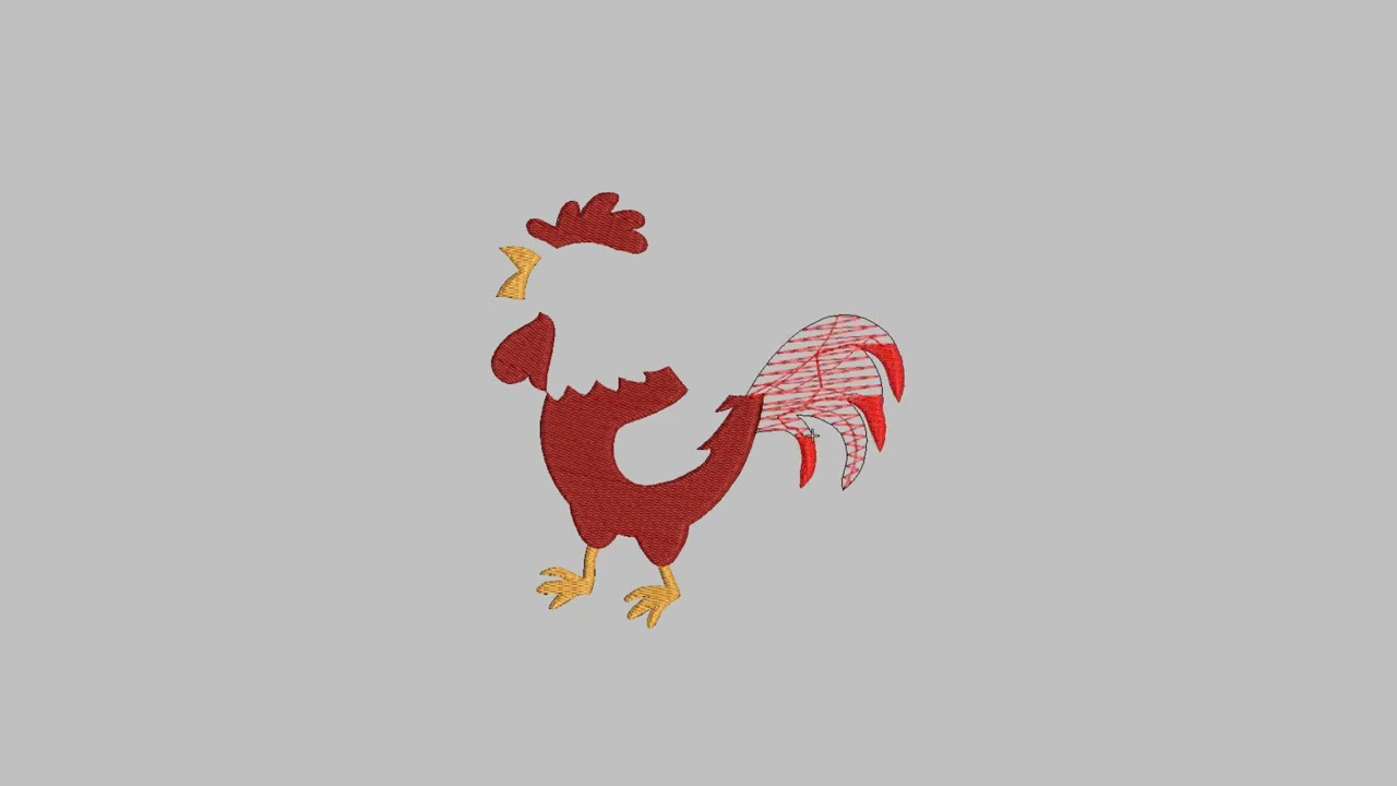 Rooster Chicken Embroidery Design - 6 Sizes - INSTANT DOWNLOAD
