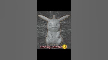 #blender #3dmodel #3d #fur #pikachu #pokemon #animepokemon #pikachublender #study #practice