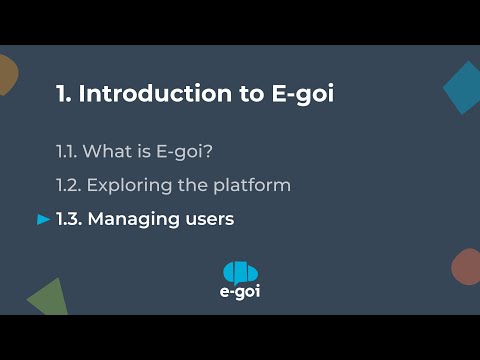 E-goi | Managing users