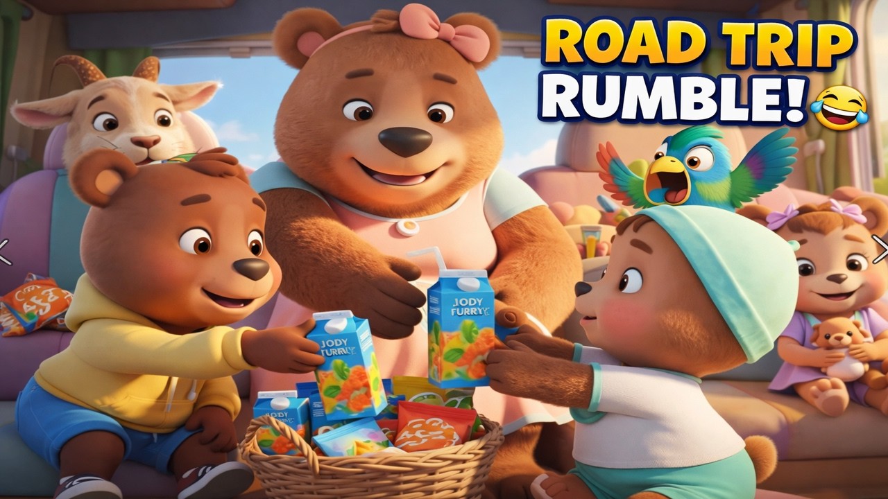 Road Trip Rumble! 🚗😂  Bear Family’s Wild Adventure  Funny Kids Cartoon