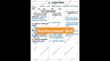 Reinforcement Skill #b_ed_1styear #microlessonplan #history #monikasingh97
