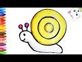 Drawing Yellow Snail 🐌 | Coloring for Toddlers and Drawing for Kids | Learn Painting with MiMi 😺