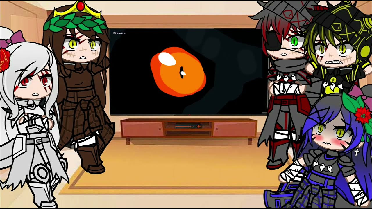 Dinos reagindo a Indoraptor vs Night Feeder/Gacha club\