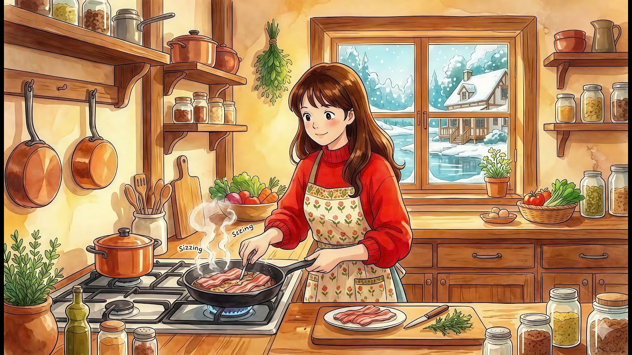 A Peaceful Winter at My Riverside House, Cooking Warm Tantan Ramen  for myself🍜| Cooking Animation