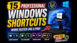 15 Professional Windows Keyboard Shortcuts You Must Know in 2026 | Work Faster Like a Pro.(2026)