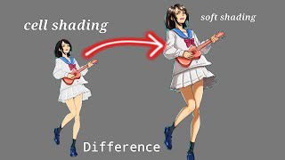 Cell shading VS soft shading, complete guide ibis paint x