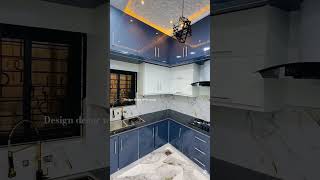 Blue colour theme modular kitchen #interior444 #global #kitchen #laminates #home