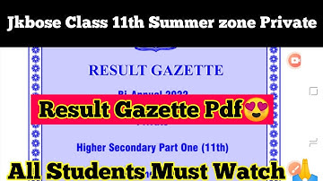 Jkbose Class 11th Result out || Only 27% Students Pass 😦|| Result Gazette Pdf
