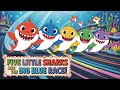 Five Little Sharks /color shark 🦈 Fun Shark Song for Kids Turn Taking, Racing & Rhymes!