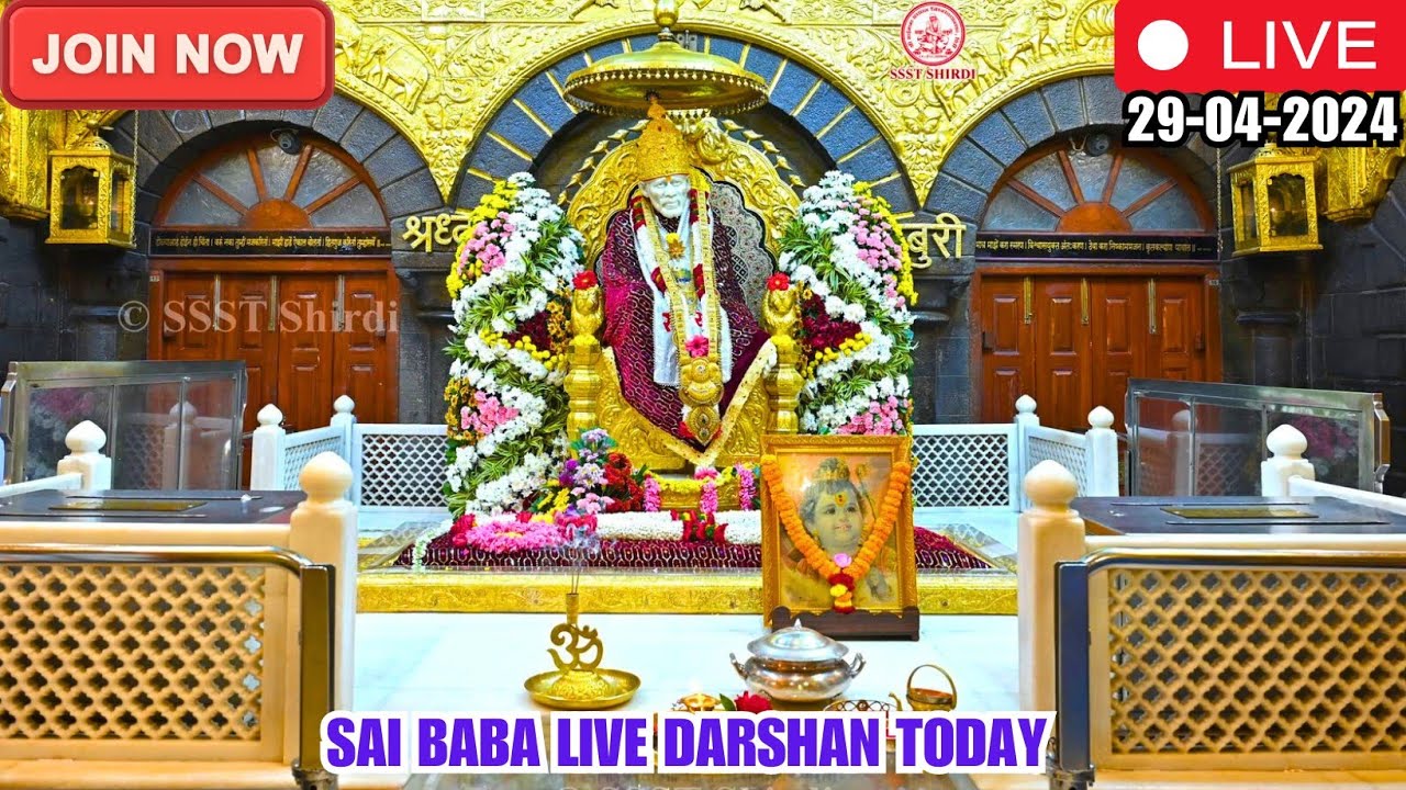 Sai Baba Live Darshan Today  29  April 2024  Monday  Saibaba  Shirdilive SSST