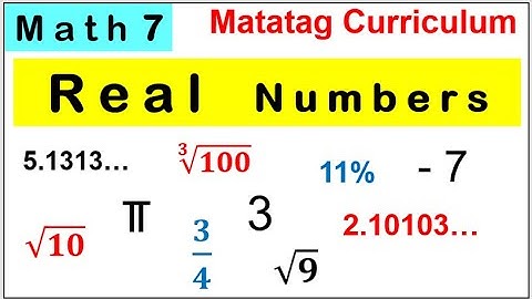 Math 7 SUBSETS OF REAL NUMBERS matatag curriculum Second quarter Grade 7 math