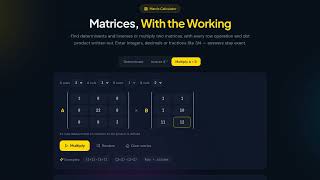 Determinants, Inverse Matrices & Matrix Multiplication with Full Working — Free | FormulaWon