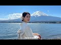 일본 후지산 전경 호수 산책 A Quiet Walk Through Japan in Kimono｜Traditional Japanese Atmosphere 