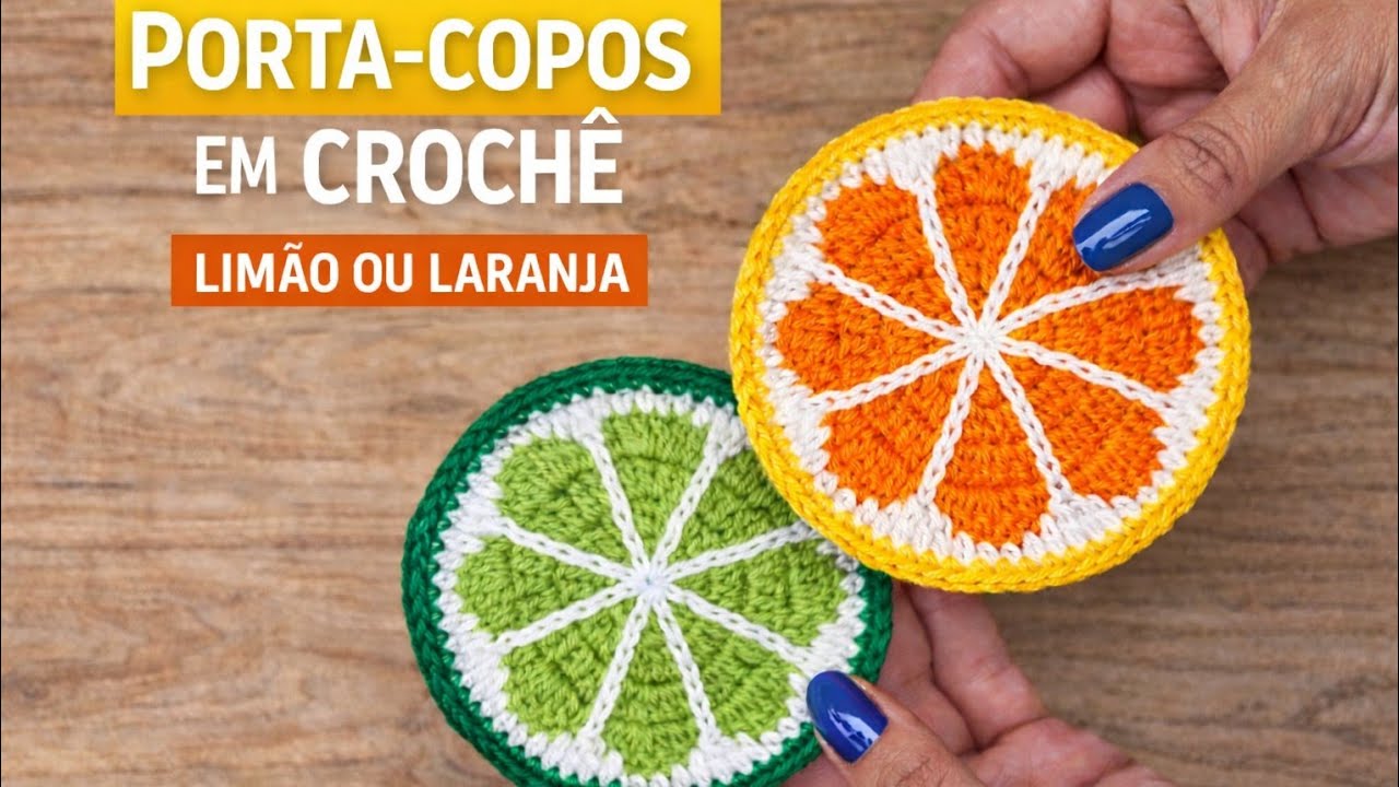 Você vai amar esse Porta-copos de Limão em Crochê | Fácil e Lindo