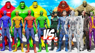 Team Spider-Man & Hulk 2099 Color Vs Team Supervillain - Epic Superheroes War