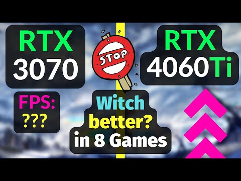 RTX 4060 Ti vs RTX 3070 8GB in 8 GAMES 1080p 1440p 4K / DLSS 3 vs 2 / Ray Tracing