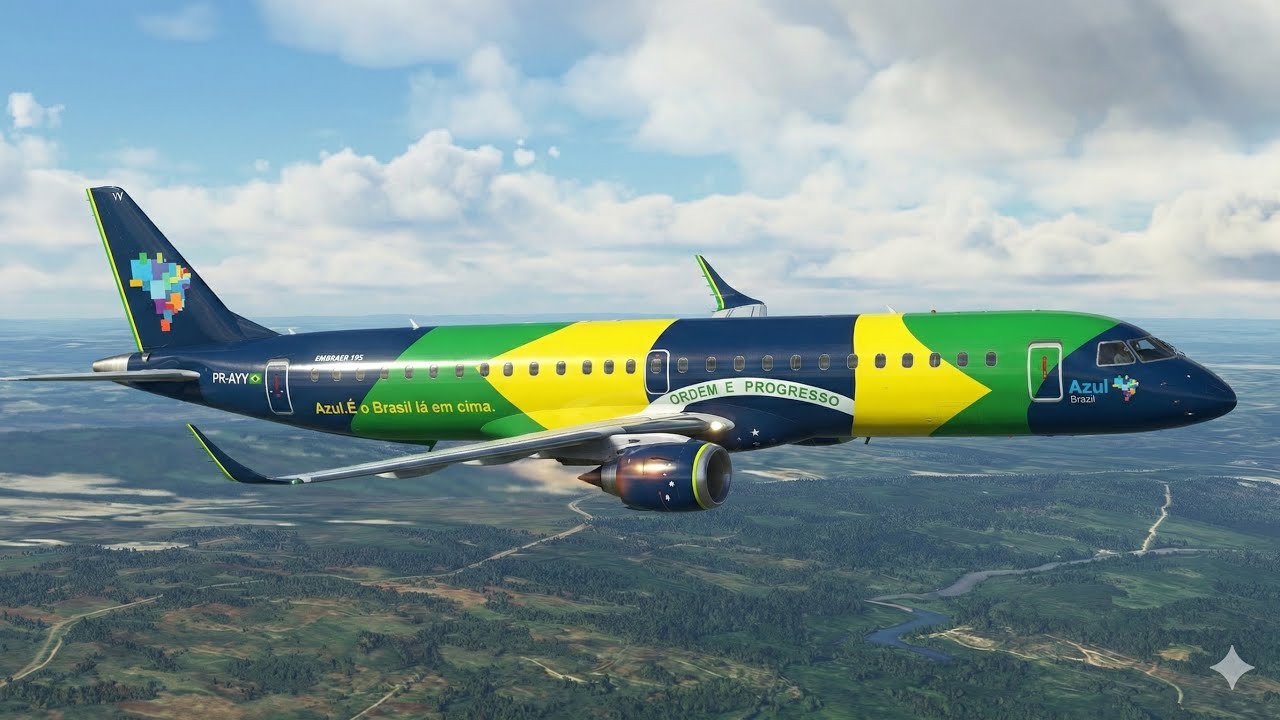 [FSX] Embraer 195 AZUL (Brazilian Flag especial livery)| Porto Seguro (BPS) - Belo Horizonte (CNF)