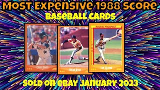 1988 Score Most Expensive eBay Sales Baseball Cards - January 2023