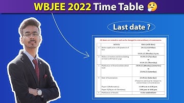 WBJEE 2022 Schedule | Timetable of west bengal Joint Entrance Examination | WBJEE 2022 Time Table