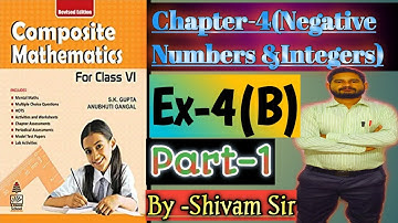 Ex-4(B)Chapter-4(Negative Numbers &Integers) Part-1 Class-6(Maths) By-Shivam Sir #tiwariclasses