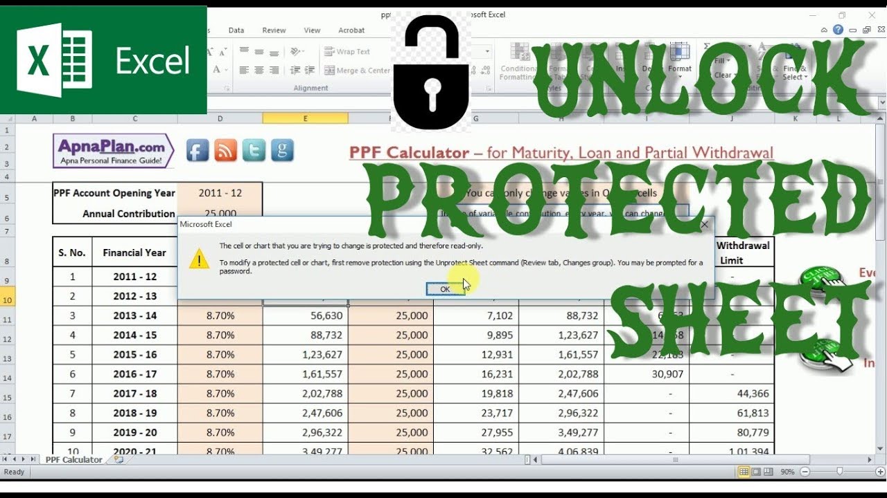 how-to-unlock-password-protected-excel-sheet-without-password-youtube