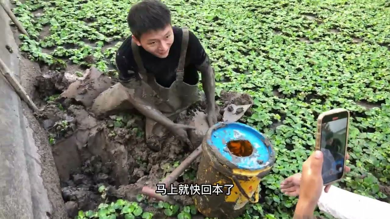 螃蟹塘雖已抓過，卻意外有這麼多大貨，體驗超過癮#fishing #大熱門 #viralvideo
