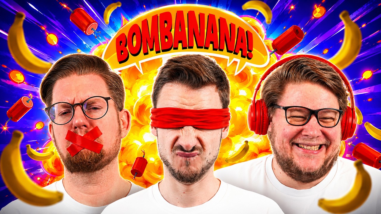 Drei Affen (Wir) müssen eine Bombe entschärfen.